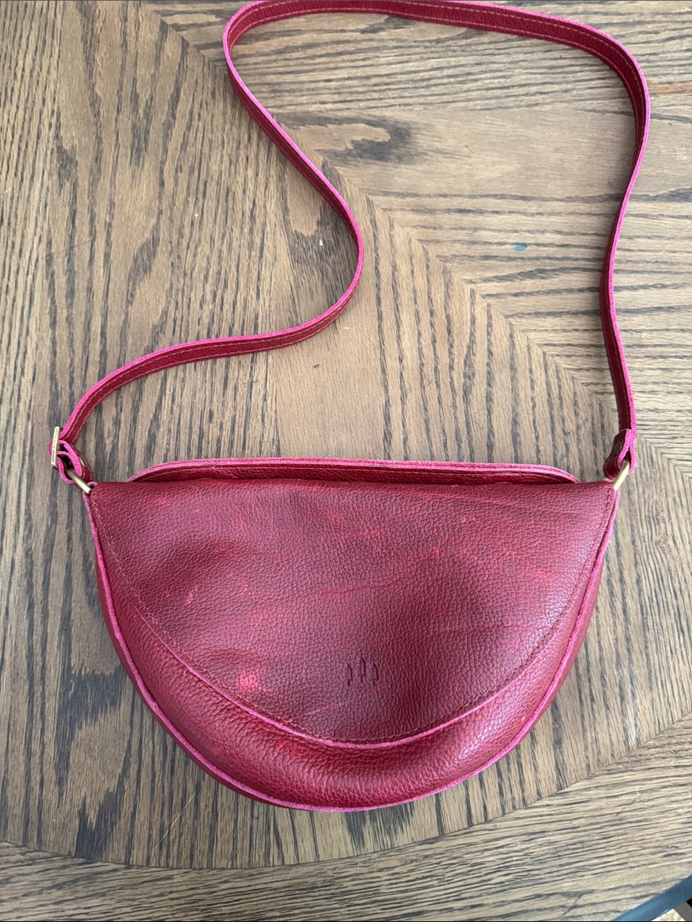 Portland Leather Crescent Crossbody in Berry - Picture 5 of 5